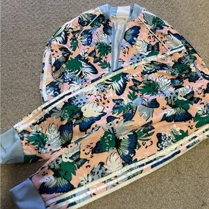 Adidas Kids Floral Matching Set - Pink and Green